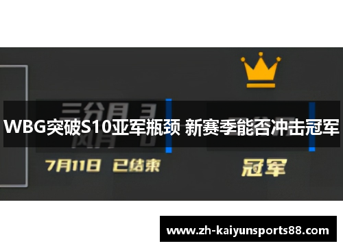 WBG突破S10亚军瓶颈 新赛季能否冲击冠军 WBG突破S10亚军瓶颈 新赛季能否冲击冠军